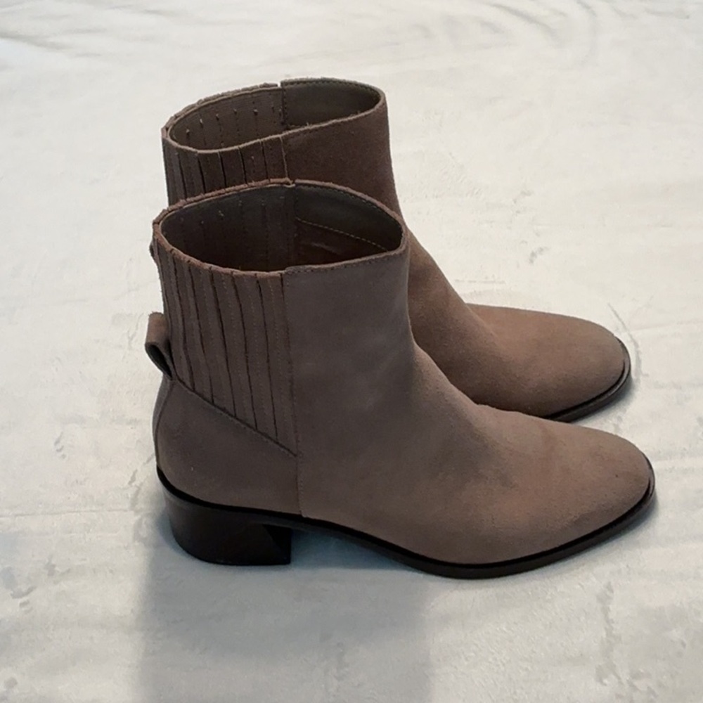 Dolce Vita Taupe Suede Ankle Booties